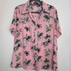 Offi Pink and Gray Floral Shirt